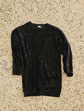 Girl's Michael Kors Black Sequin Pullover Sweater